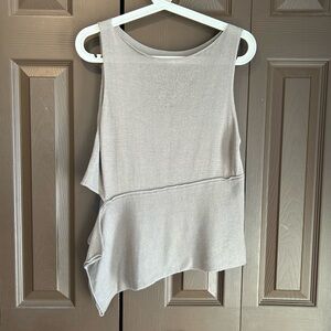 Sarah Pacini Tan Sleeveless Cropped Pullover Top
